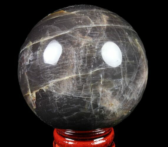 Polished Black Moonstone Sphere - Madagascar #78951